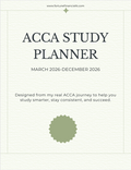 ACCA Study Planner (March–December 2026)
