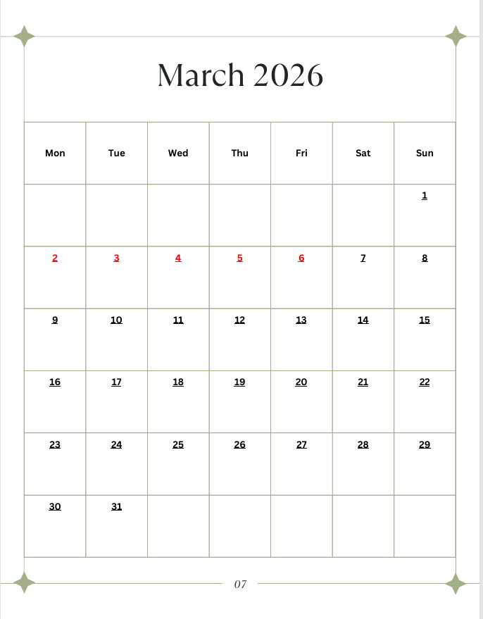 ACCA Study Planner (March–December 2026)